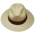 Fedora Panama Hat - Natural With Brown Ribbon